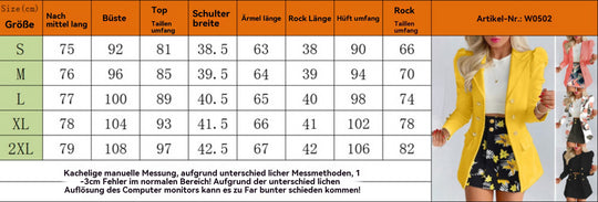 Heidi Mode | Zweiteiliges Set mit lässigem Print und langärmeligem Anzugrock