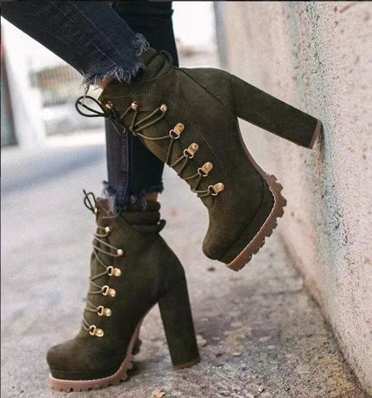Lisa |  Runde Zehe Spitze High Heels Stiefel