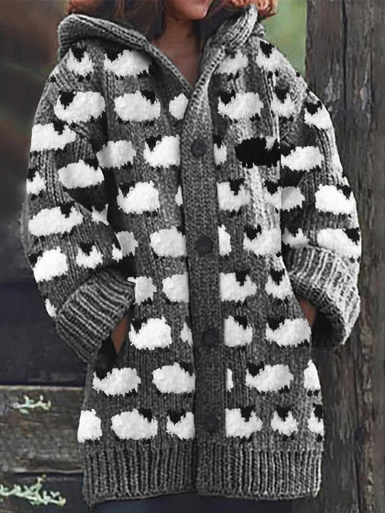 Heidi-Mode | Strickjacke Mit Schafen