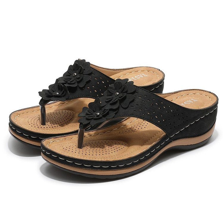 Heidi-Mode | Atmungsaktive Freizeitschuhe mit Rundem Zeh und Fischgrätmuster Blume