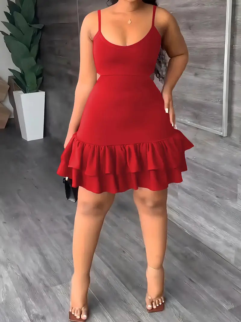 Heidi-Mode | Leichte Sommerkleid mit Geschichteten Rüschen und Ausschnitt