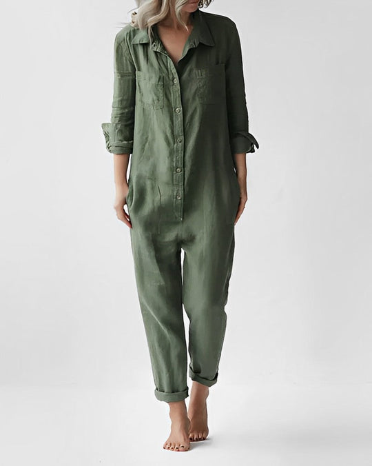 Stylischer grüner Jumpsuit