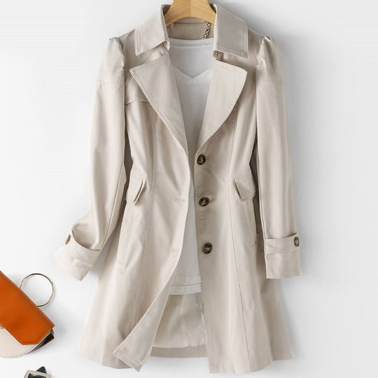 Heidi-Mode | Damen Knopf Daunen Trench Mantel Lange