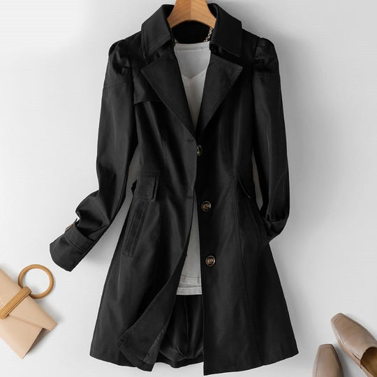 Heidi-Mode | Damen Knopf Daunen Trench Mantel Lange