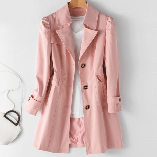 Heidi-Mode | Damen Knopf Daunen Trench Mantel Lange