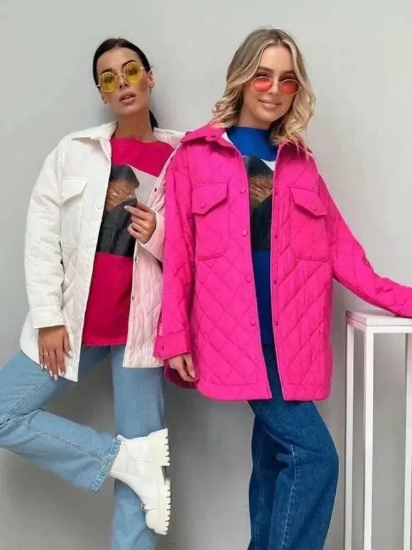 Heidi-Mode | Schickes lockeres Damen-Stepphemdjacke