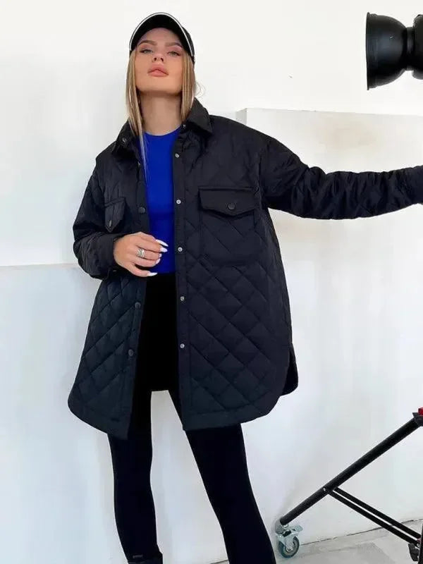 Heidi-Mode | Schickes lockeres Damen-Stepphemdjacke
