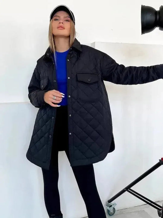 Heidi-Mode | Schickes lockeres Damen-Stepphemdjacke