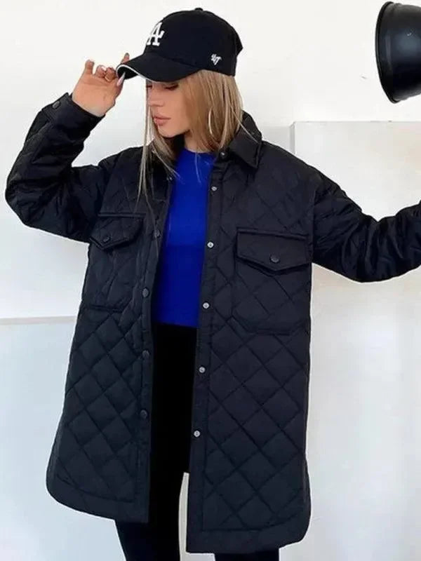 Heidi-Mode | Schickes lockeres Damen-Stepphemdjacke