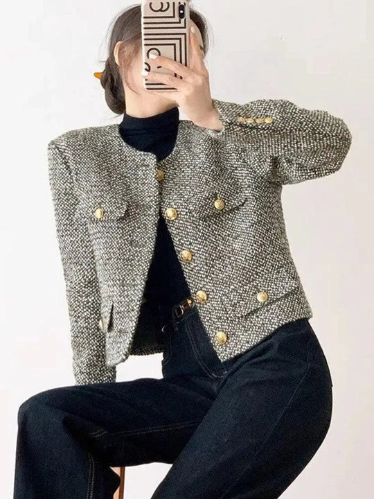 Heidi-Mode | Schicke Multipocket Damen Tweedjacke