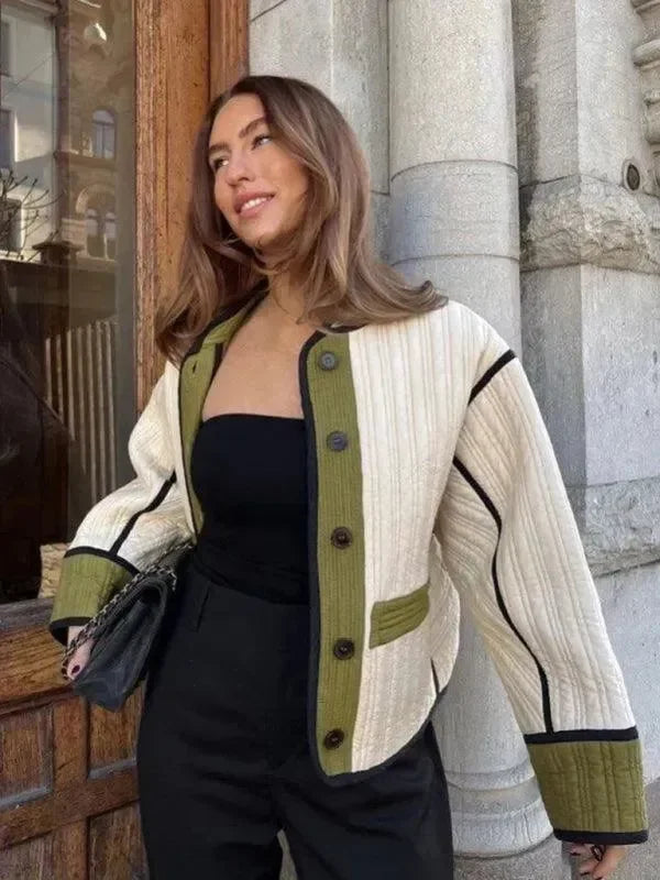 Heidi-Mode | Schicker Patchwork Damen Steppmantel