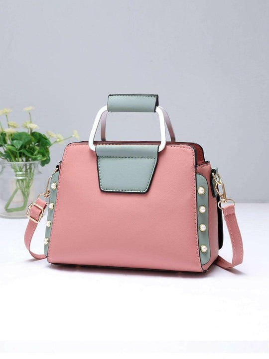 Heidi-Mode | Chic Quadrat Tasche In Helles Grün Polyester mit Verspielt Pom