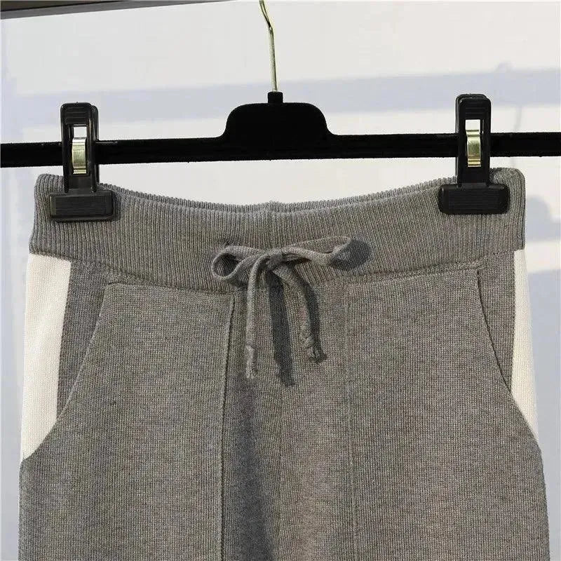 Heidi-Mode | Damen Freizeit Gestreift Zwei Teilig Pullover Satz