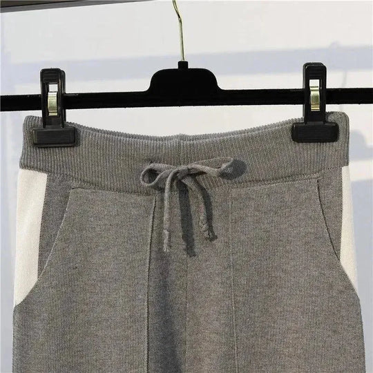 Heidi-Mode | Damen Freizeit Gestreift Zwei Teilig Pullover Satz