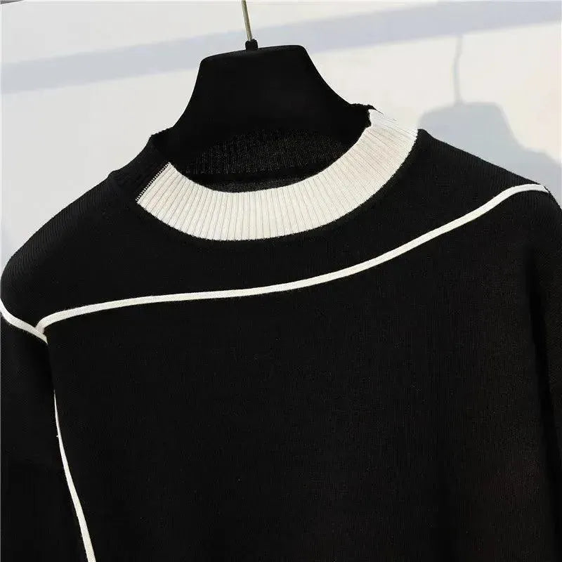 Heidi-Mode | Damen Freizeit Gestreift Zwei Teilig Pullover Satz