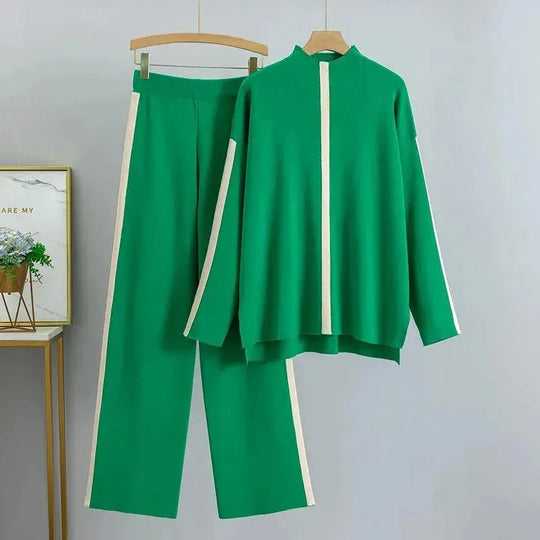 Heidi-Mode | Damen Colorblock Zweiteiliger Jersey Hosenanzug