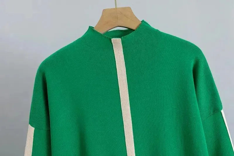 Heidi-Mode | Damen Colorblock Zweiteiliger Jersey Hosenanzug