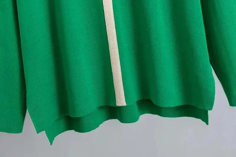 Heidi-Mode | Damen Colorblock Zweiteiliger Jersey Hosenanzug