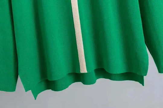 Heidi-Mode | Damen Colorblock Zweiteiliger Jersey Hosenanzug