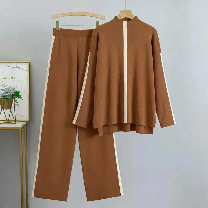 Heidi-Mode | Damen Colorblock Zweiteiliger Jersey Hosenanzug