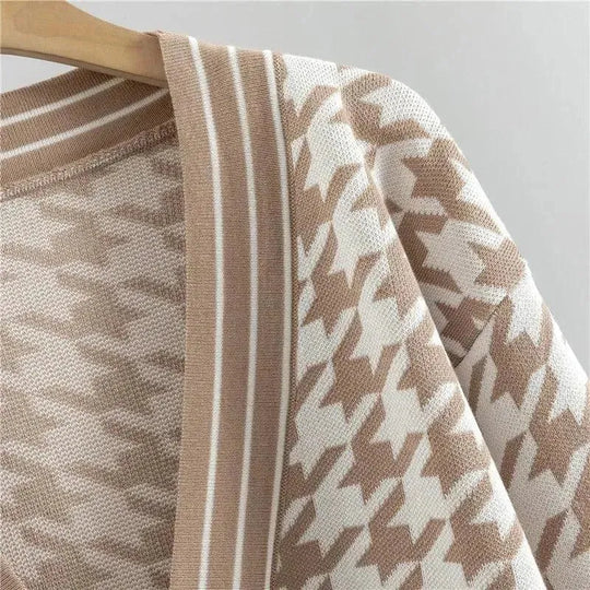 Heidi-Mode | Frauen Geometrisches V-Ausschnitt Zweiteiliges Satz