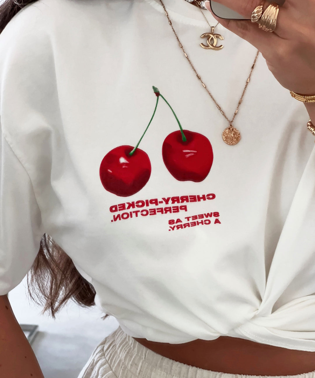 Shirt Cherry Weiß