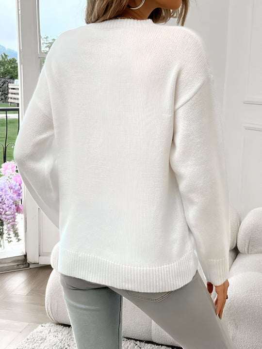 Heidi-Mode | Amerikanische Flagge Rundhalsausschnitt Pullover