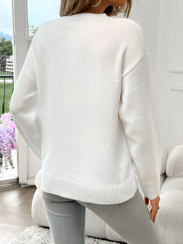 Heidi-Mode | Amerikanische Flagge Rundhalsausschnitt Pullover