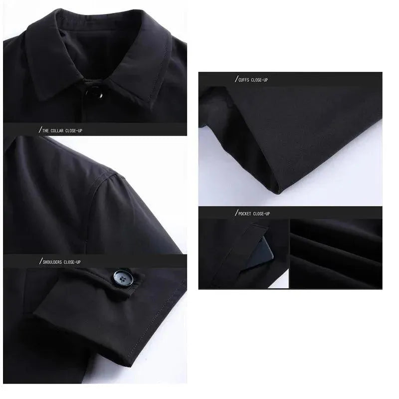 Heidi-Mode | Klassischer Knopf Herren Auto-Mantel