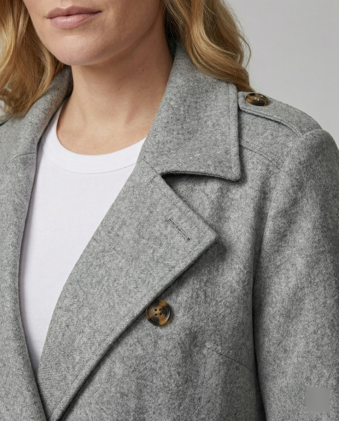 Damen Eleganter lang geschnittener Überwurf mit Doppelknotung Heidi Mode