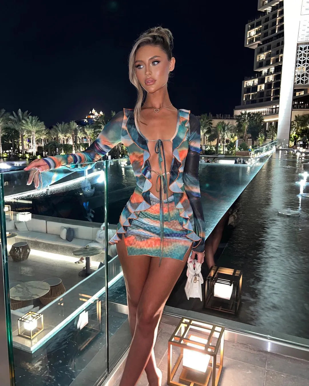 Heidi-Mode | Gedrucktes Volant Strandkleid