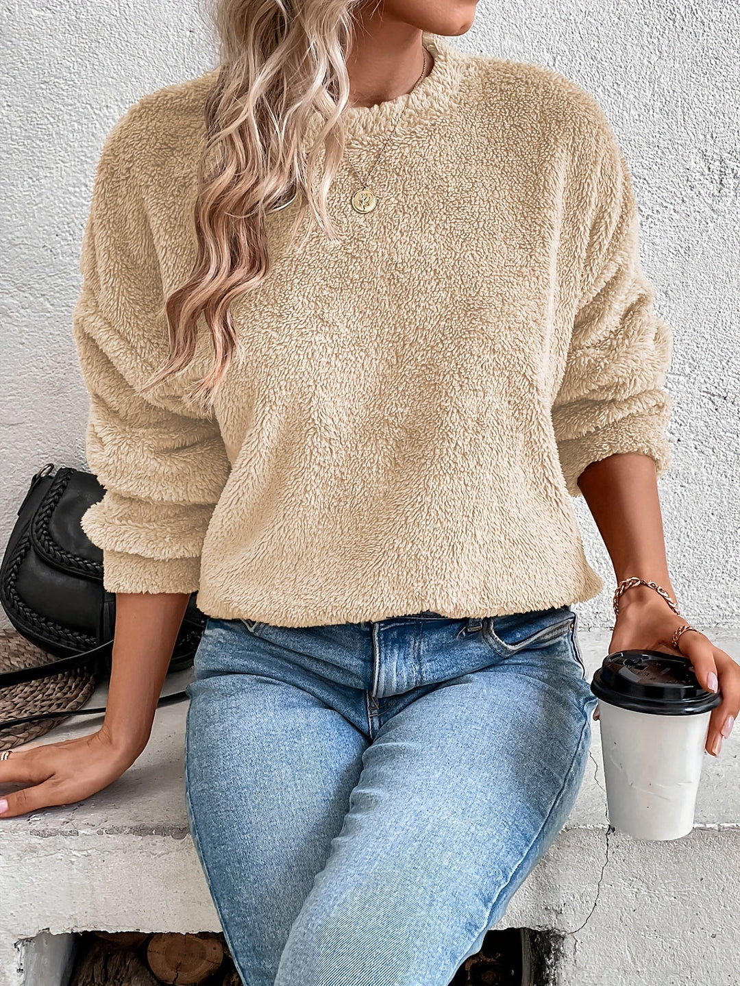 Heidi-Mode | Bequemes Teddy Pullover Sweatshirt