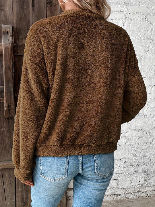 Heidi-Mode | Bequemes Teddy Pullover Sweatshirt