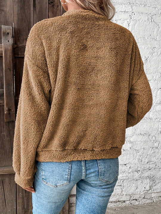 Heidi-Mode | Bequemes Teddy Pullover Sweatshirt