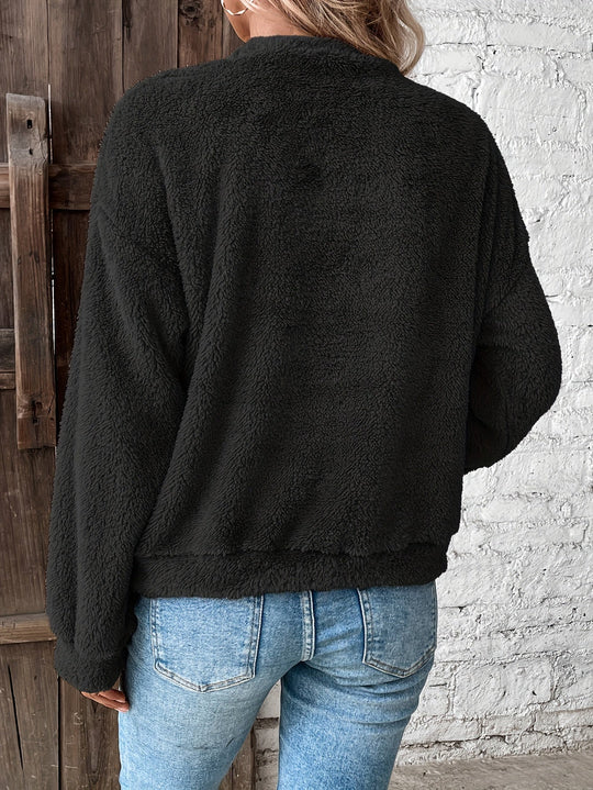 Heidi-Mode | Bequemes Teddy Pullover Sweatshirt