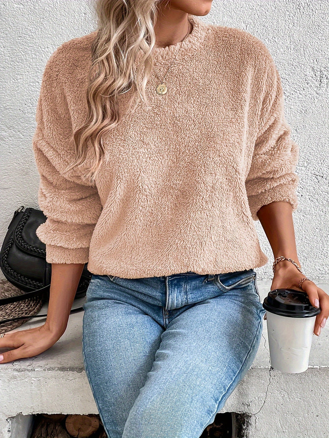 Heidi-Mode | Bequemes Teddy Pullover Sweatshirt