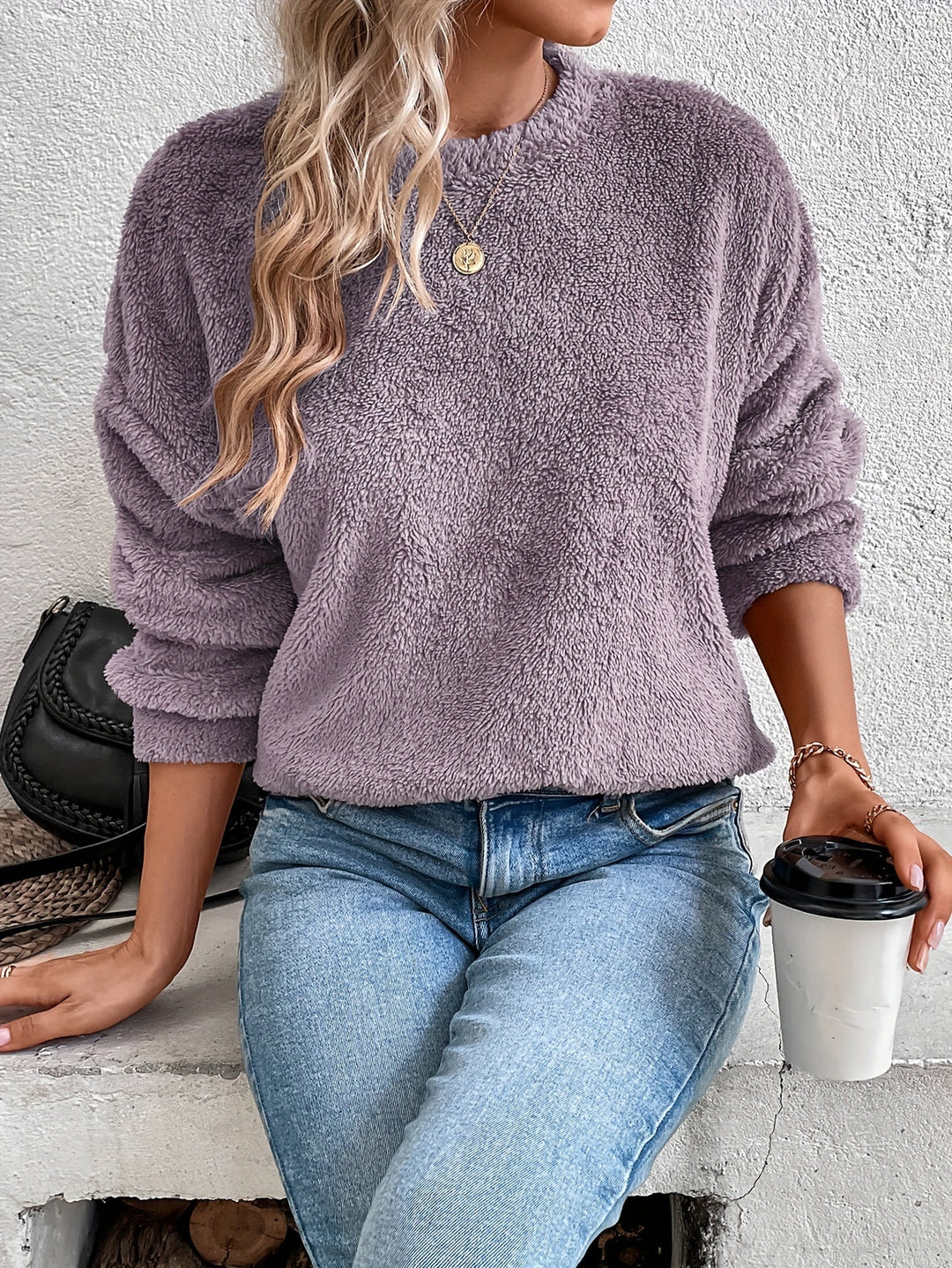 Heidi-Mode | Bequemes Teddy Pullover Sweatshirt