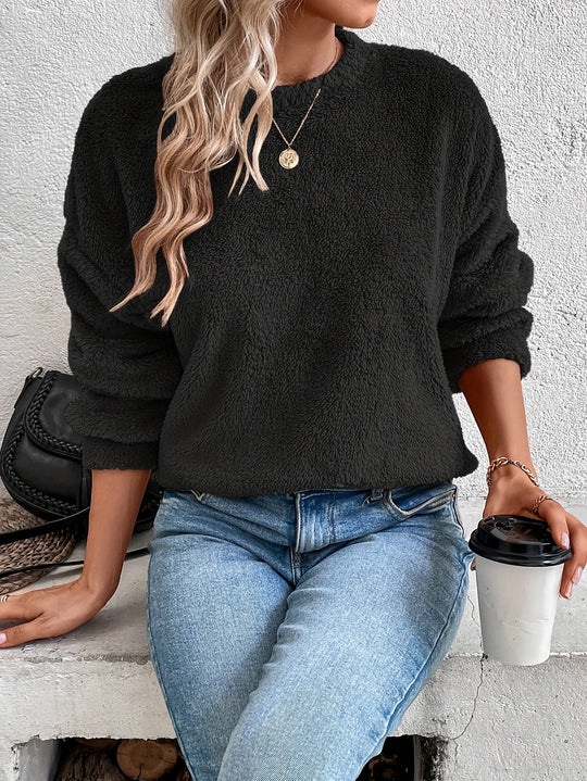 Heidi-Mode | Bequemes Teddy Pullover Sweatshirt