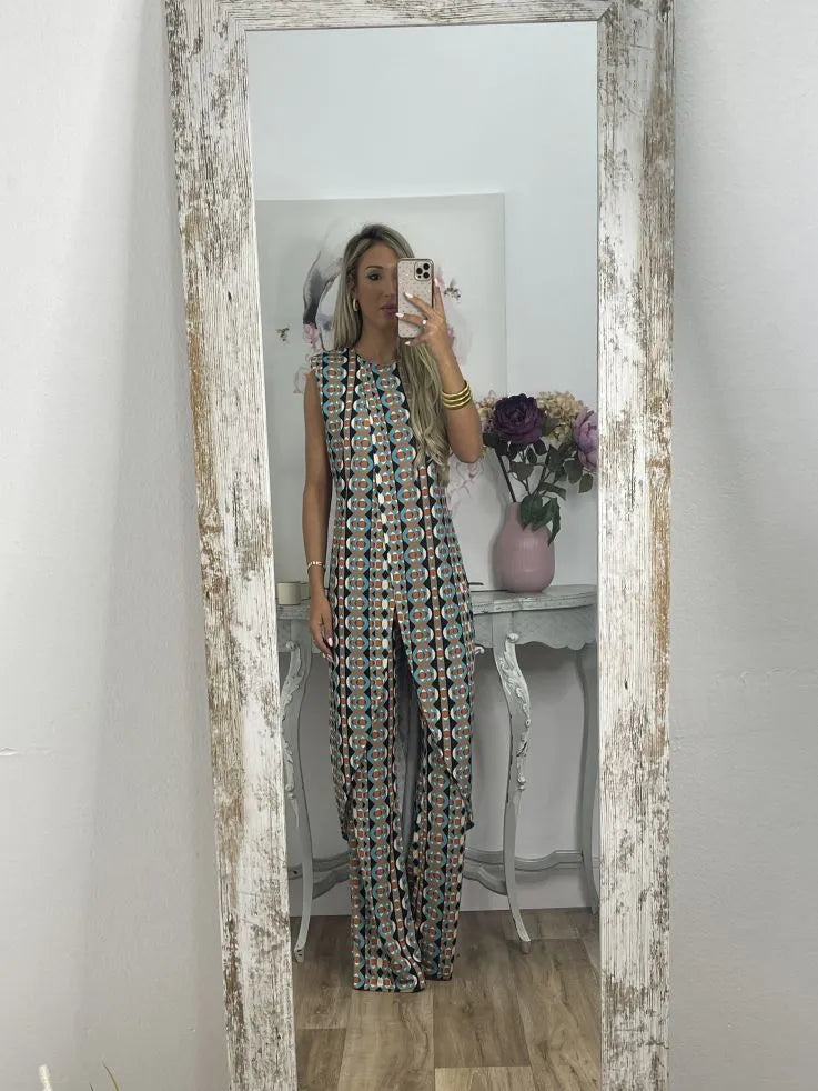 Neu eingetroffener, bequemer Jumpsuit mit abstraktem Print für Damen