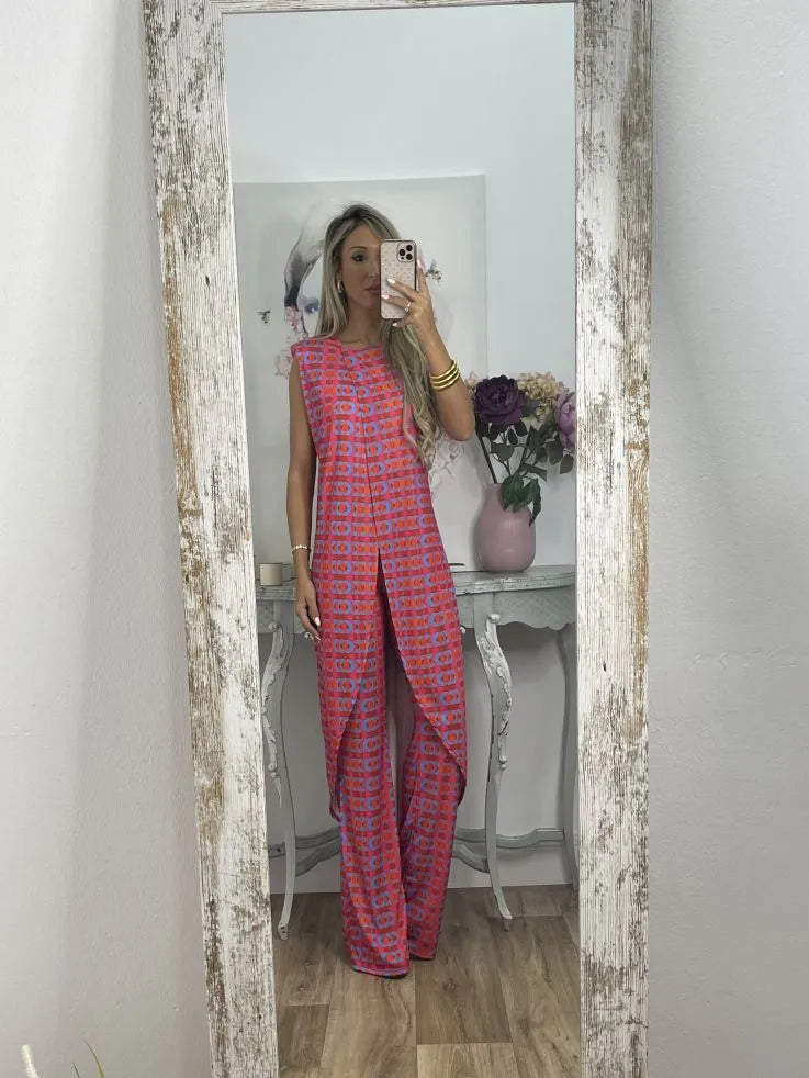 Neu eingetroffener, bequemer Jumpsuit mit abstraktem Print für Damen