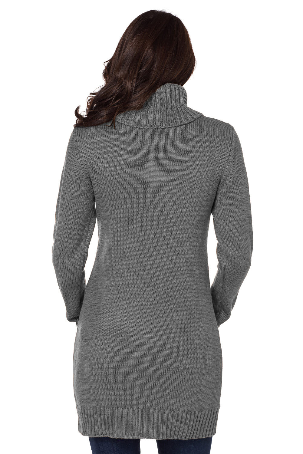 Cowl Neck Kabel Pullover Kleid