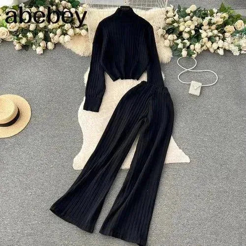 Heidi-Mode | Frauen Freizeit Ribbed Zwei Teiliges SweatSatz