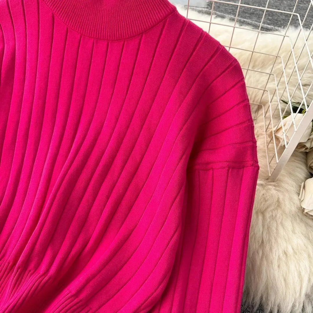 Heidi-Mode | Frauen Freizeit Ribbed Zwei Teiliges SweatSatz