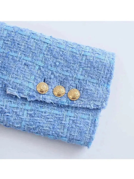 Heidi-Mode | Kurz Tweed Jackenblazer für Frauen