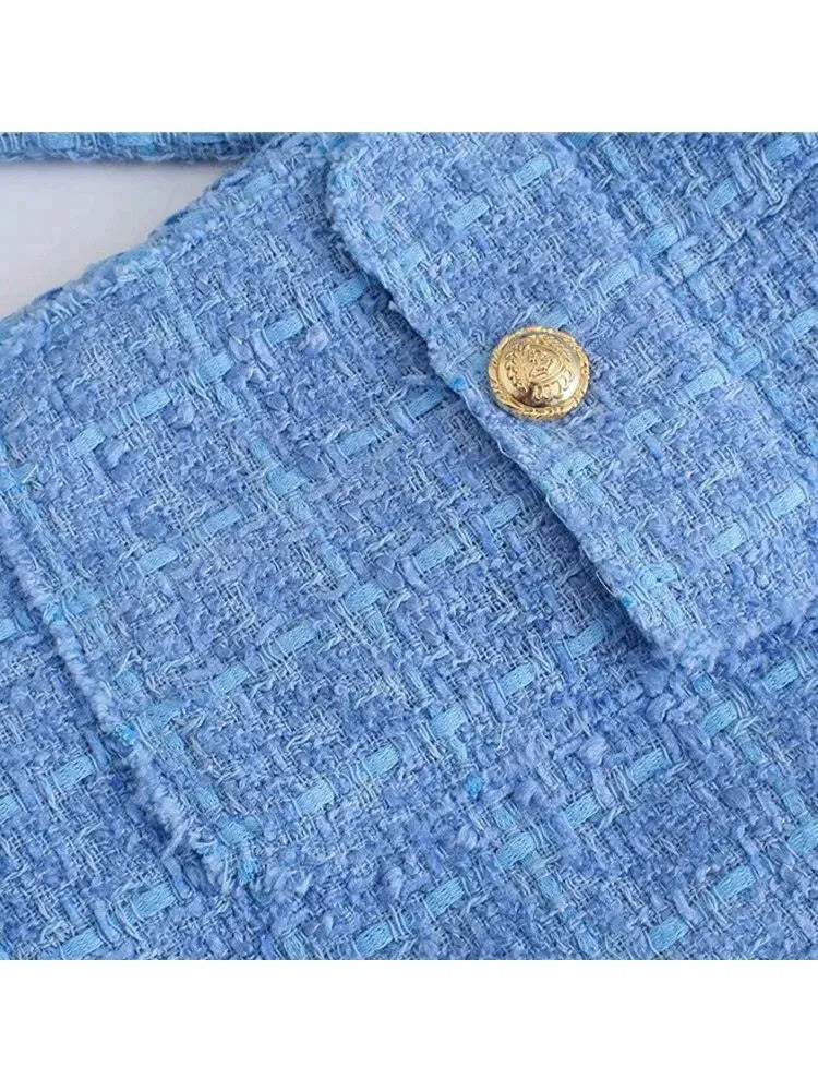 Heidi-Mode | Kurz Tweed Jackenblazer für Frauen