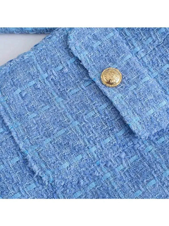 Heidi-Mode | Kurz Tweed Jackenblazer für Frauen