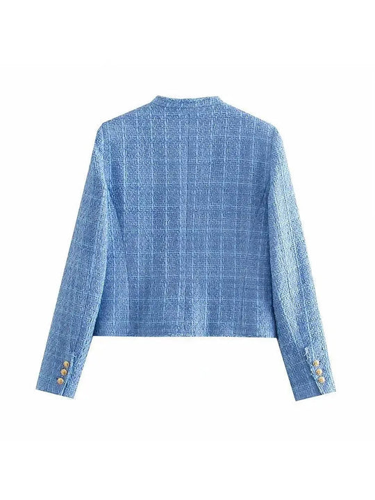 Heidi-Mode | Kurz Tweed Jackenblazer für Frauen
