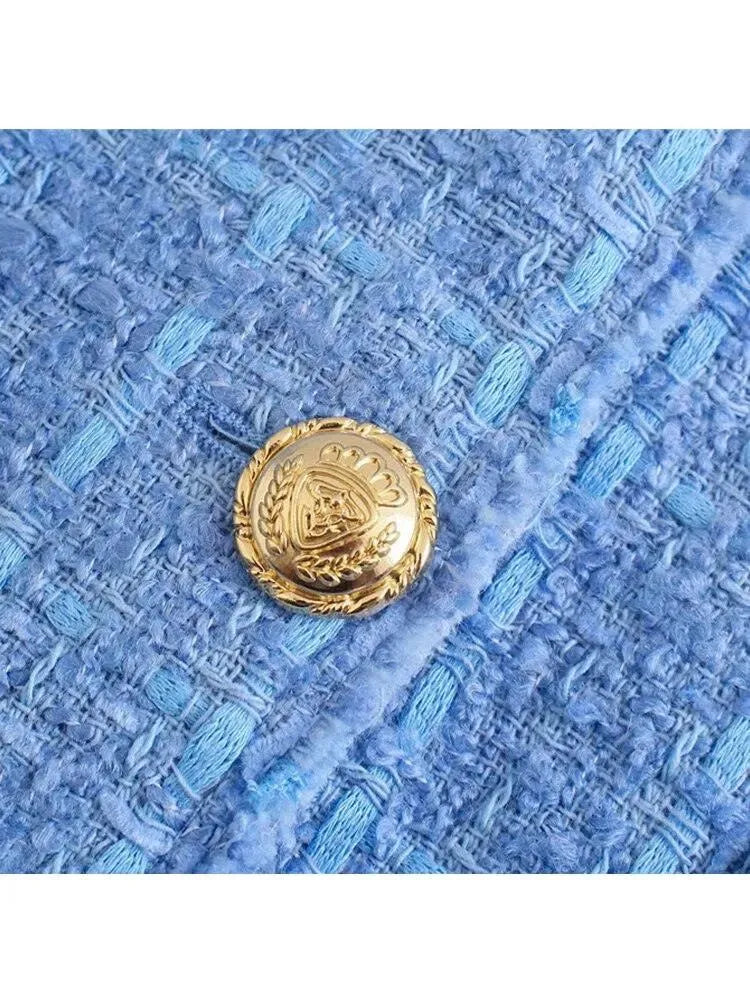 Heidi-Mode | Kurz Tweed Jackenblazer für Frauen