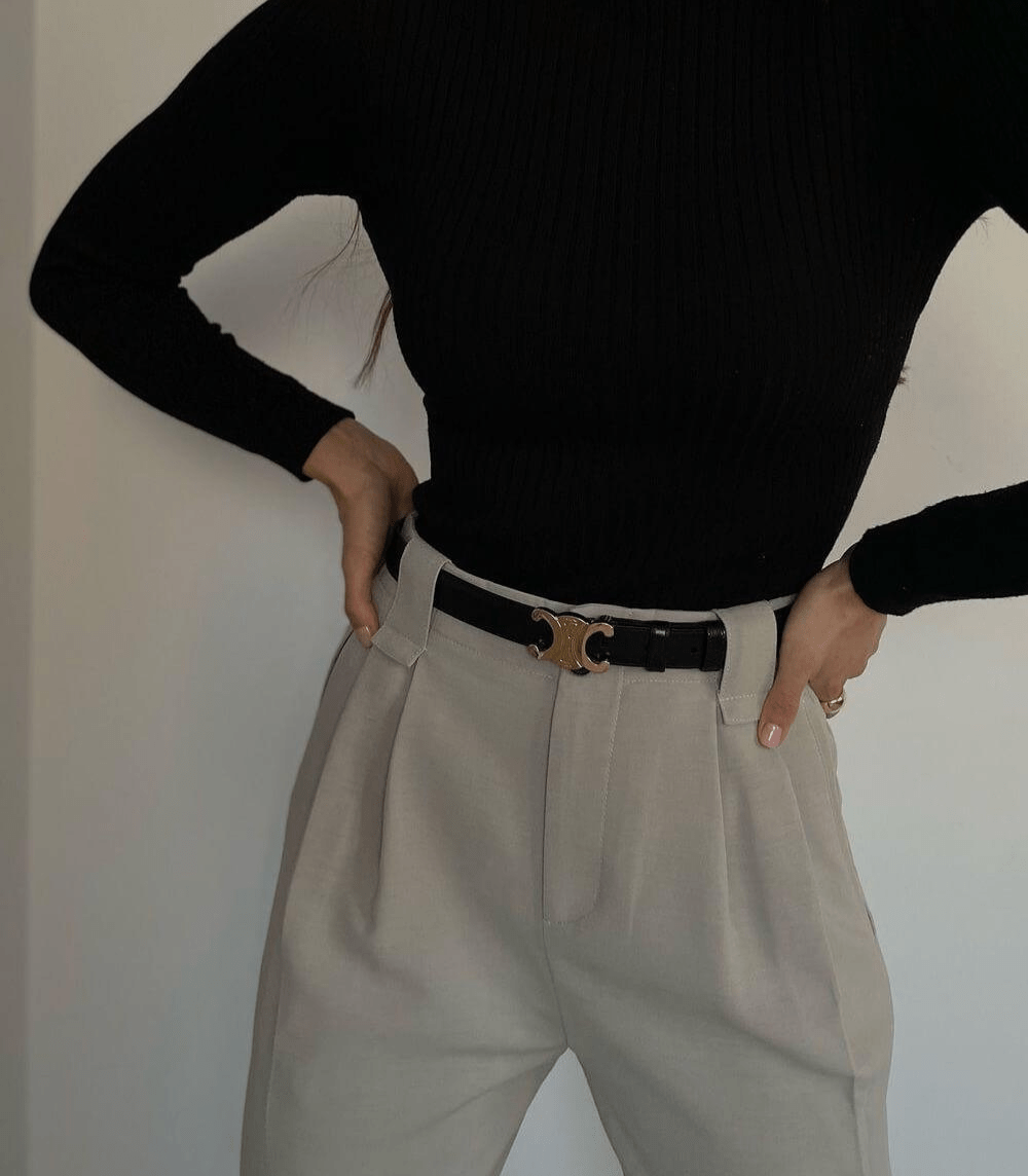 Heidi-Mode | Raffinierter Designer Gürtel Mit Goldenem Akzent