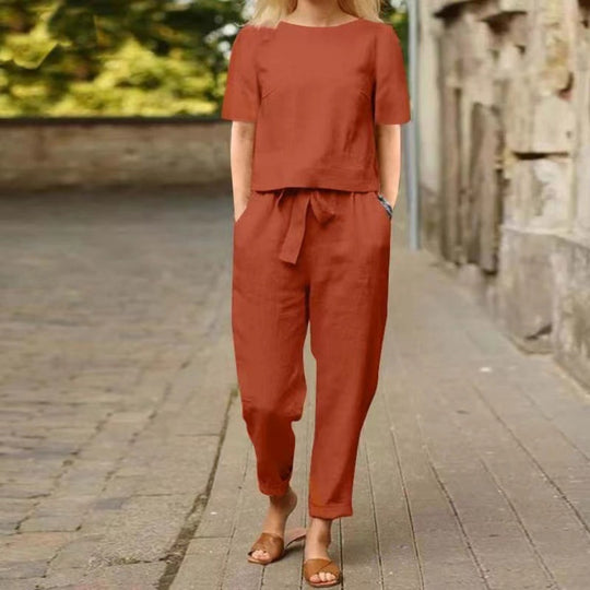 Heidi Mode | Übergroße Bluse Hose mit weitem Bein Retro zweiteiliges Set